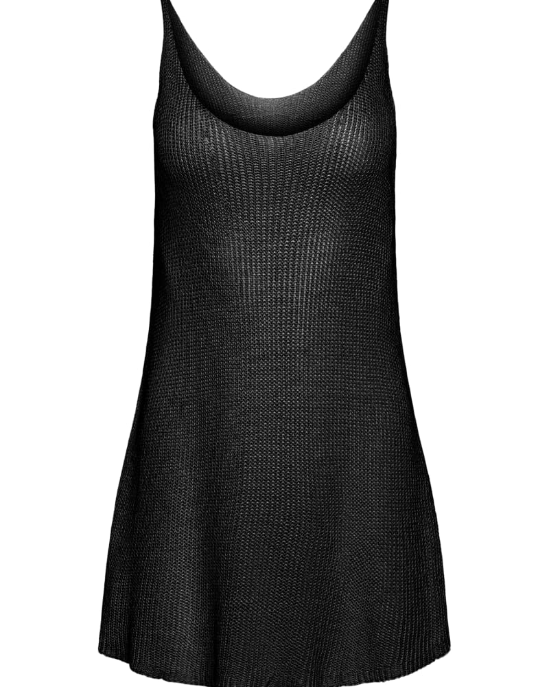 Front of a size XL Loose Knit Tank in Black by Hilary MacMillan. | dia_product_style_image_id:358656